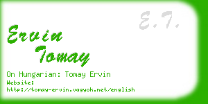 ervin tomay business card